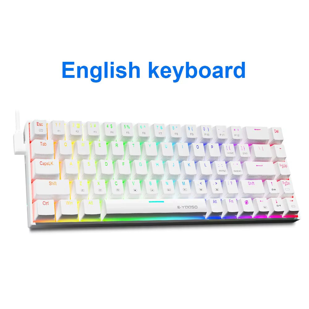 Z686 RGB USB 60% Mini Slim Mechanical Gaming Wired Keyboard Red Switch 68 Keys Russian Brazilian Portuguese for Compute