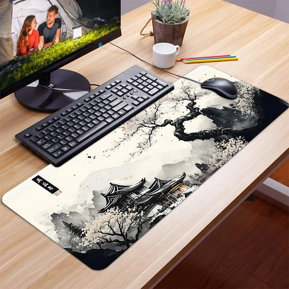 Large mousepad for gaming/work japanese style design