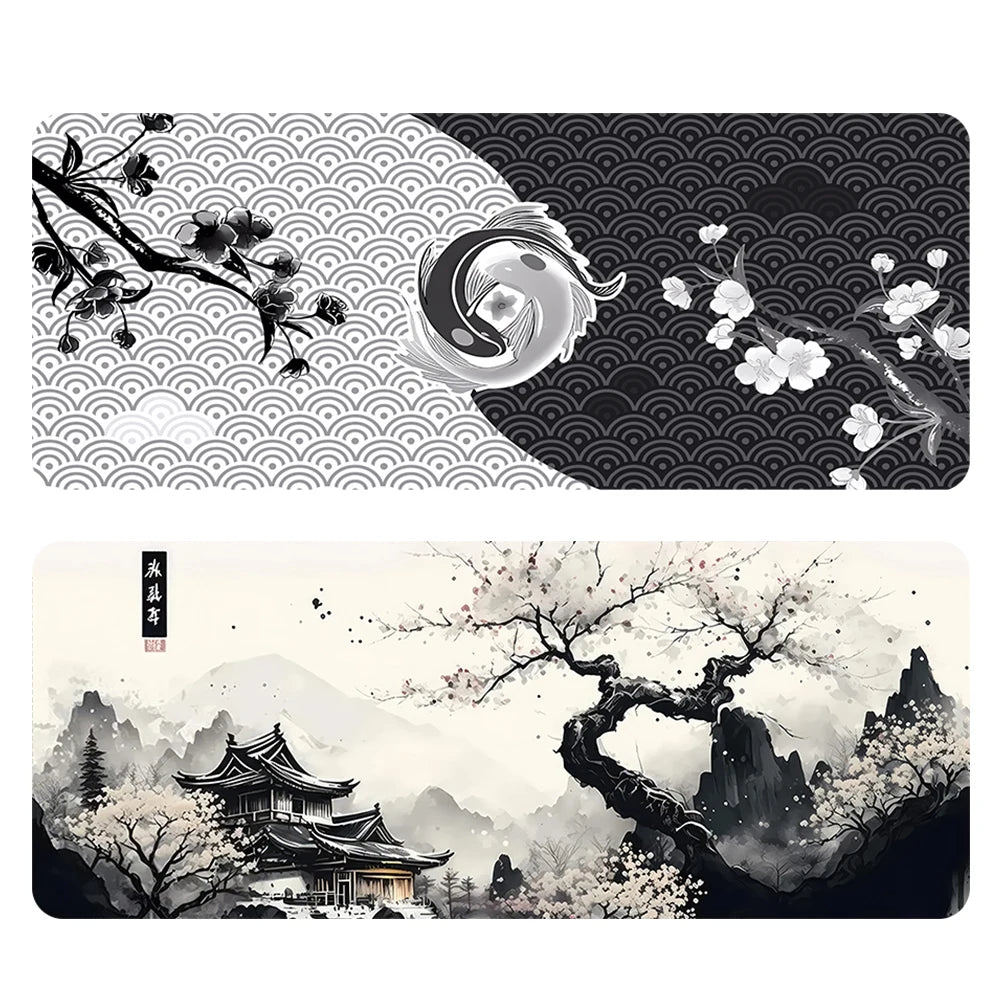 Large mousepad for gaming/work japanese style design