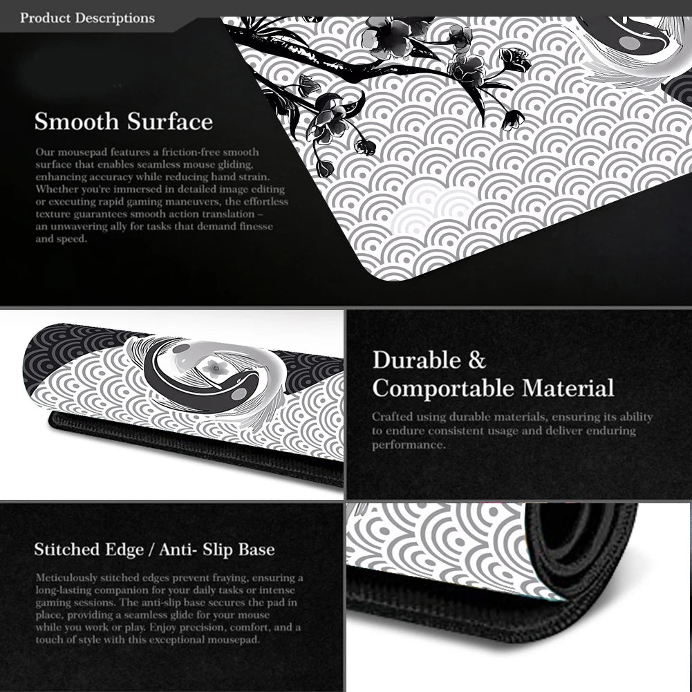 Large mousepad for gaming/work japanese style design