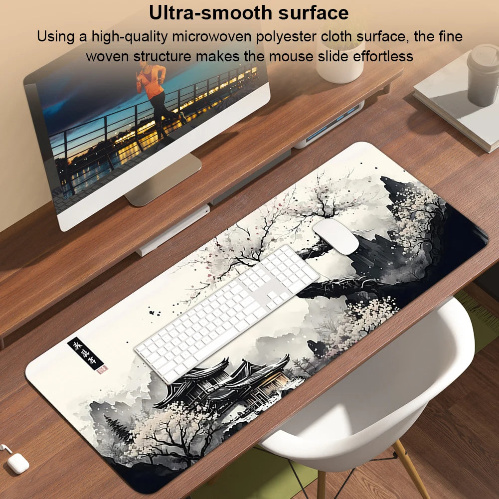 Large mousepad for gaming/work japanese style design