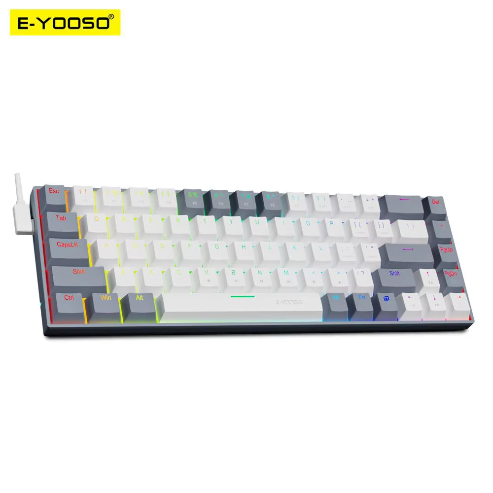 Z686 RGB USB 60% Mini Slim Mechanical Gaming Wired Keyboard Red Switch 68 Keys Russian Brazilian Portuguese for Compute
