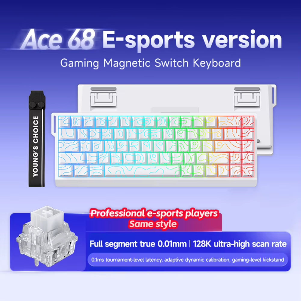 Wired Mechanical Keyboard with Magnetic Switch Rapid Trigger Keyboard 128K Sampling Rate Compact Keyboard for PC Gamer
