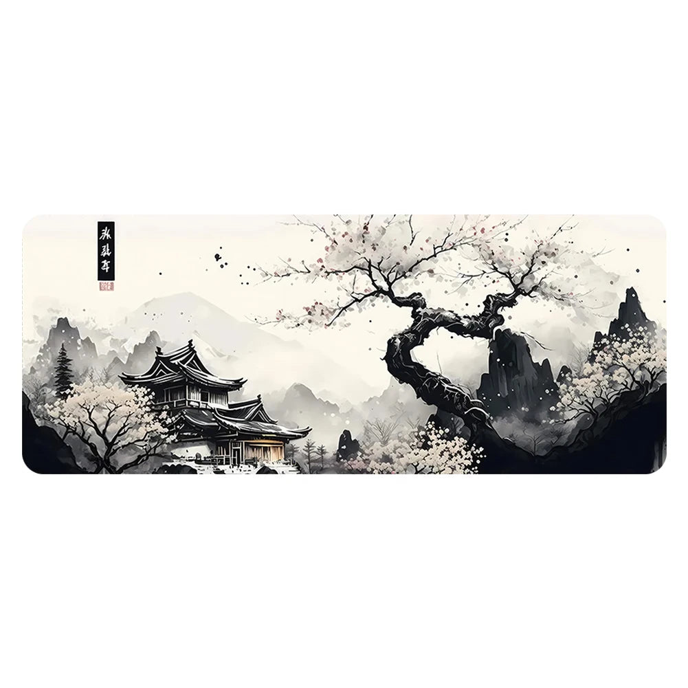 Large mousepad for gaming/work japanese style design
