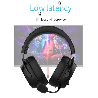 High-End 2.4G Wireless Headphones with Bluetooth Gaming Headset with Microphone Noise Canceling Headphones