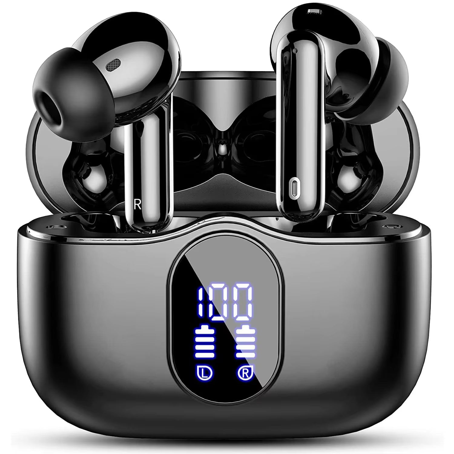 Wireless Earbuds with Bluetooth 5.3, In-Ear Headphones Featuring 4 ENC Mics and 36 Hours of use, LED Display Included.