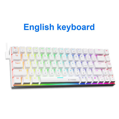 Z686 RGB USB 60% Mini Slim Mechanical Gaming Wired Keyboard Red Switch 68 Keys Russian Brazilian Portuguese for Compute