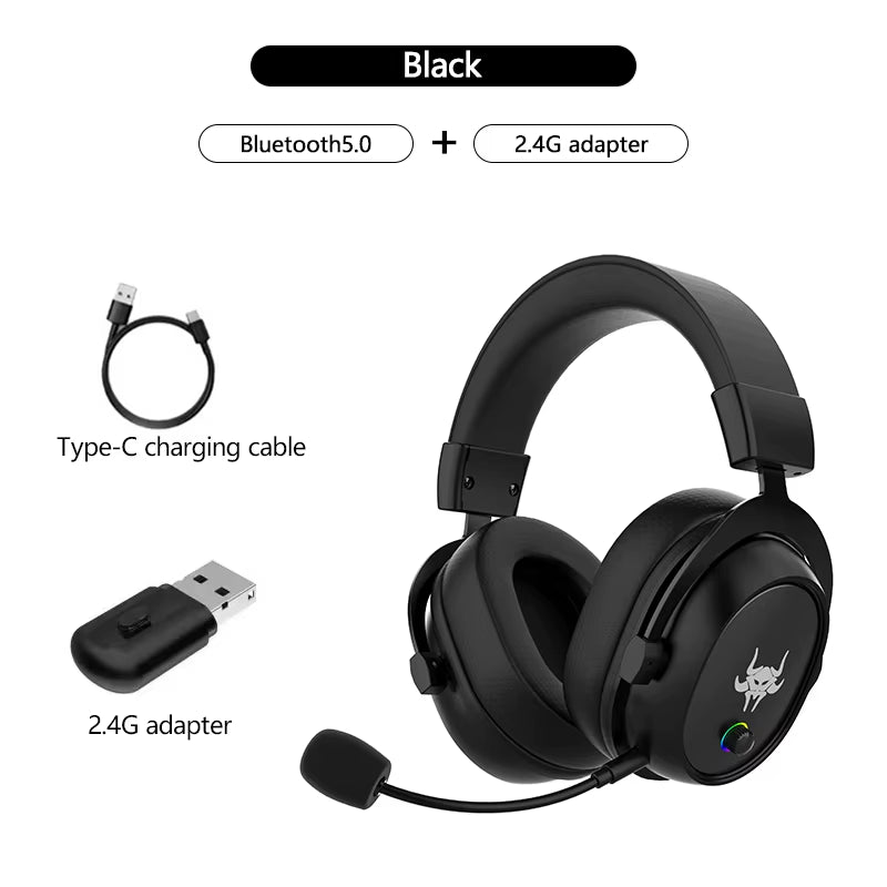 High-End 2.4G Wireless Headphones with Bluetooth Gaming Headset with Microphone Noise Canceling Headphones