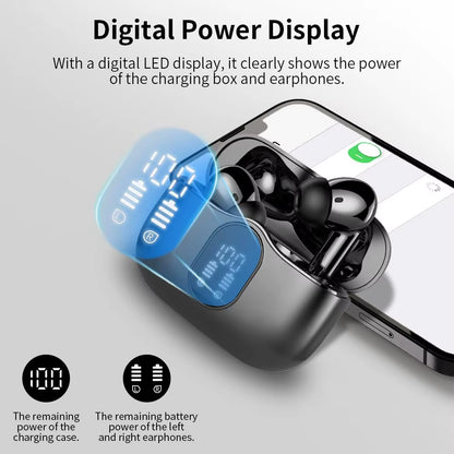 Wireless Earbuds with Bluetooth 5.3, In-Ear Headphones Featuring 4 ENC Mics and 36 Hours of use, LED Display Included.