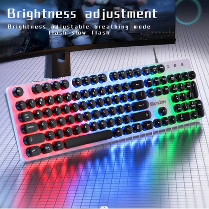 H300 Wired 104 Keys Membrane Keyboard Many Kinds of Colorful Lighting Gaming and Office for Windows and IOS System