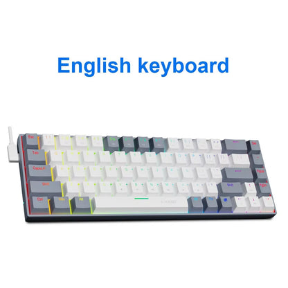 Z686 RGB USB 60% Mini Slim Mechanical Gaming Wired Keyboard Red Switch 68 Keys Russian Brazilian Portuguese for Compute
