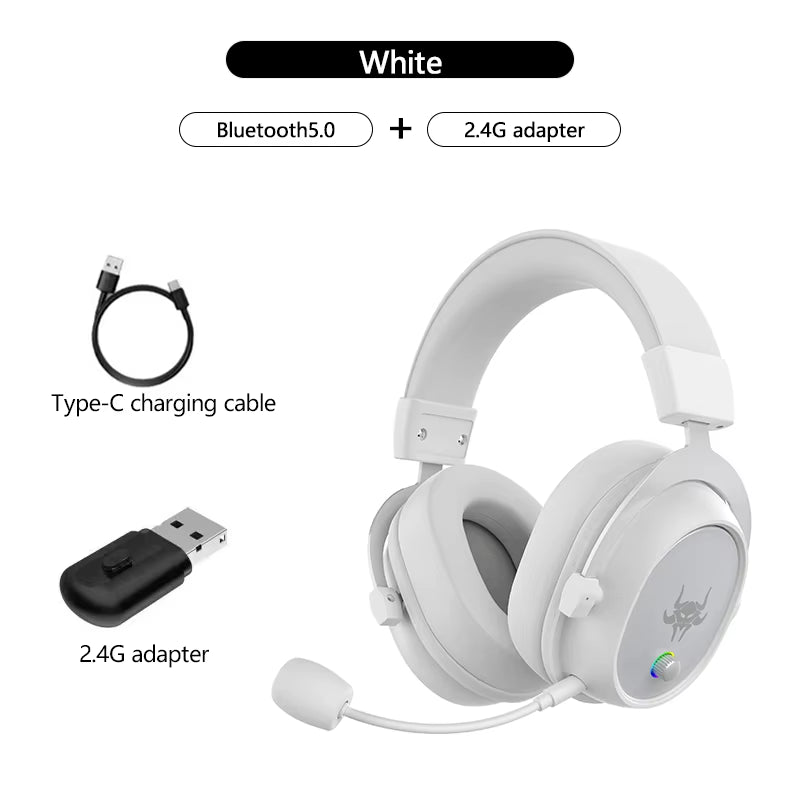 High-End 2.4G Wireless Headphones with Bluetooth Gaming Headset with Microphone Noise Canceling Headphones