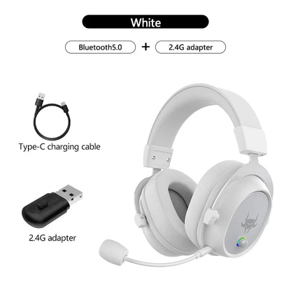 High-End 2.4G Wireless Headphones with Bluetooth Gaming Headset with Microphone Noise Canceling Headphones