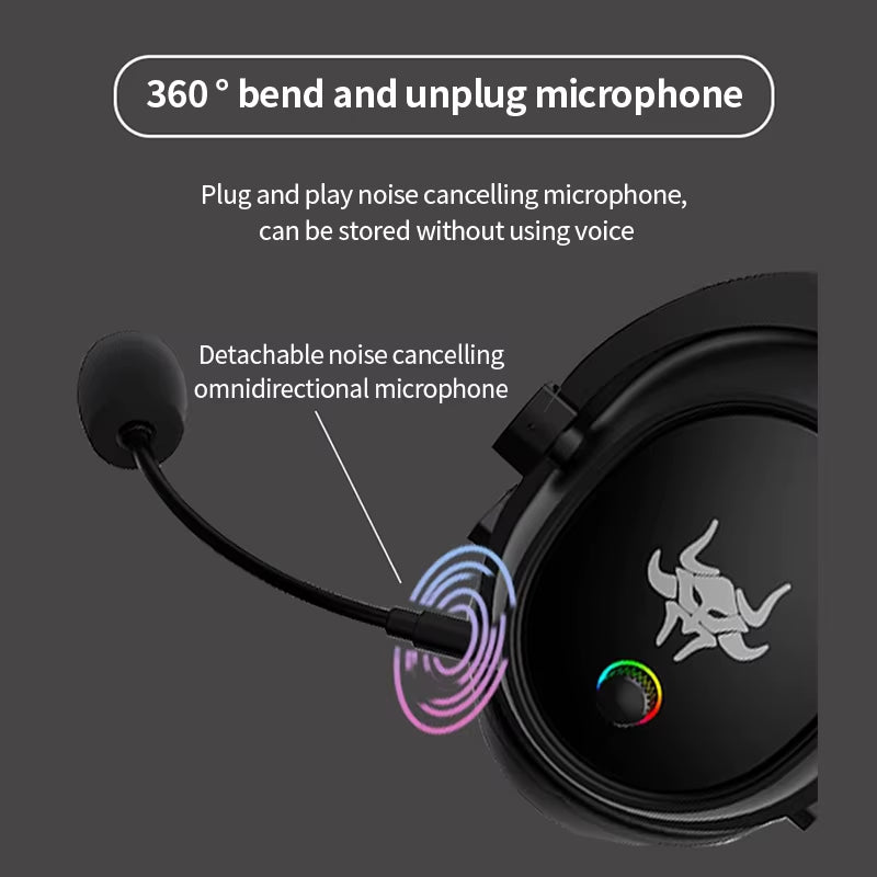 High-End 2.4G Wireless Headphones with Bluetooth Gaming Headset with Microphone Noise Canceling Headphones