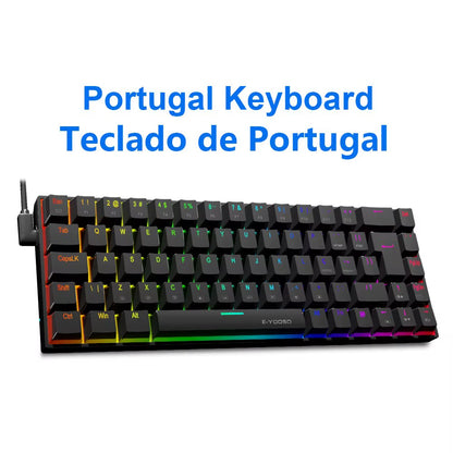 Z686 RGB USB 60% Mini Slim Mechanical Gaming Wired Keyboard Red Switch 68 Keys Russian Brazilian Portuguese for Compute