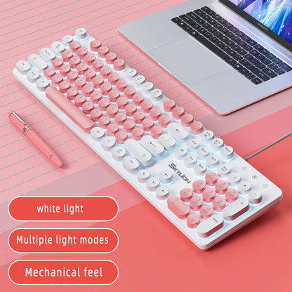 H300 Wired 104 Keys Membrane Keyboard Many Kinds of Colorful Lighting Gaming and Office for Windows and IOS System