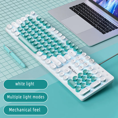 H300 Wired 104 Keys Membrane Keyboard Many Kinds of Colorful Lighting Gaming and Office for Windows and IOS System